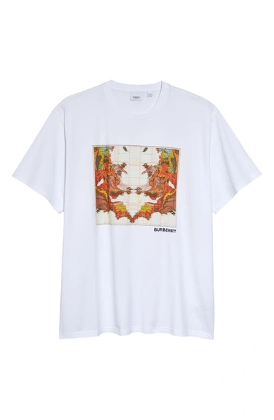 Shop Burberry Varvey Map Print Cotton Graphic Tee In White