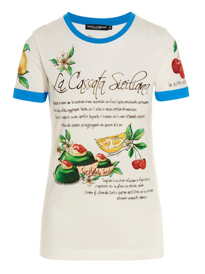 Dolce & Gabbana La Cassata Siciliana Print T-shirt In White | ModeSens