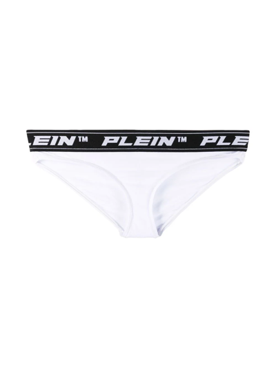 Shop Philipp Plein Logo-waistband Set Of 3 Briefs In White