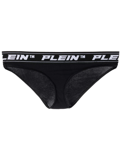 Shop Philipp Plein Logo-waistband Set Of 3 Briefs In Black