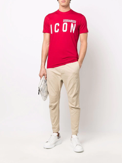 Dsquared2 Beige Medium Waist Trousers In Multicolor