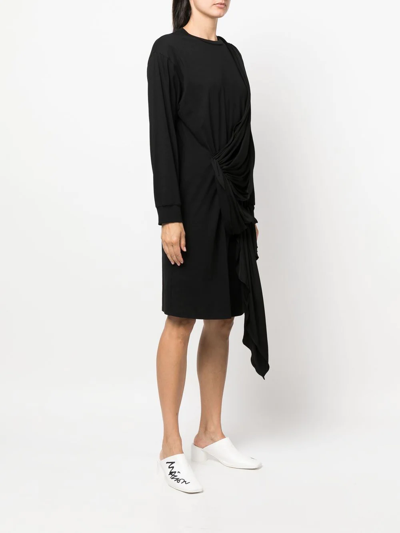 Shop Mm6 Maison Margiela Long-sleeve Draped Jumper Dress In Black