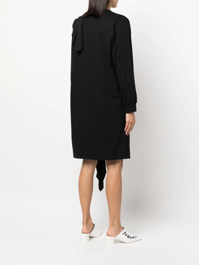 Shop Mm6 Maison Margiela Long-sleeve Draped Jumper Dress In Black