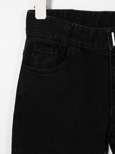 Shop Givenchy Zipped Bandana Jeans In Black
