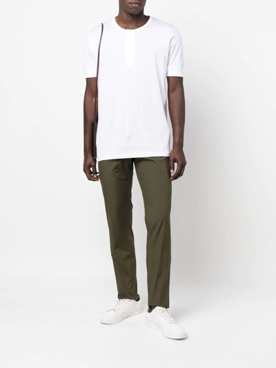 Shop Sunspel Short-sleeve Henley T-shirt In White