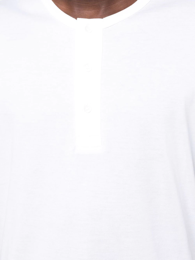 Shop Sunspel Short-sleeve Henley T-shirt In White