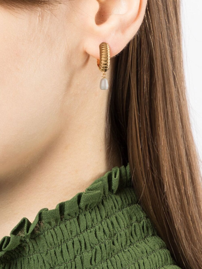 Shop Rachel Jackson Ocean Pearl Hoop Earrings In Gold