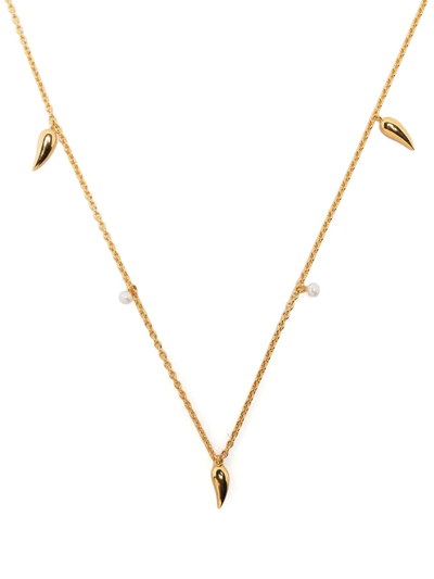 Shop Rachel Jackson Studded Pearl Choker Necklace In Gold