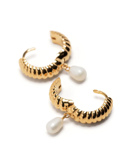 Shop Rachel Jackson Ocean Pearl Hoop Earrings In Gold
