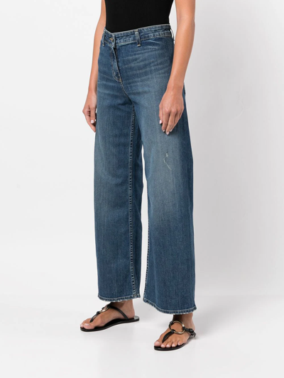 Nili Lotan Noeme Lace-up Jeans In Blue