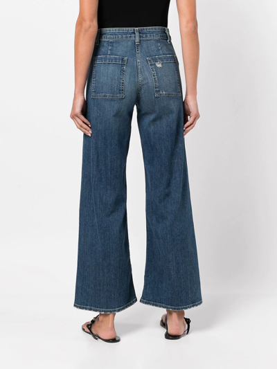 Nili Lotan Noeme Lace-up Jeans In Blue