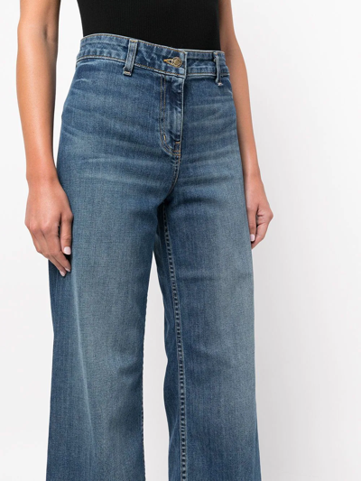 Nili Lotan Noeme Lace-up Jeans In Blue