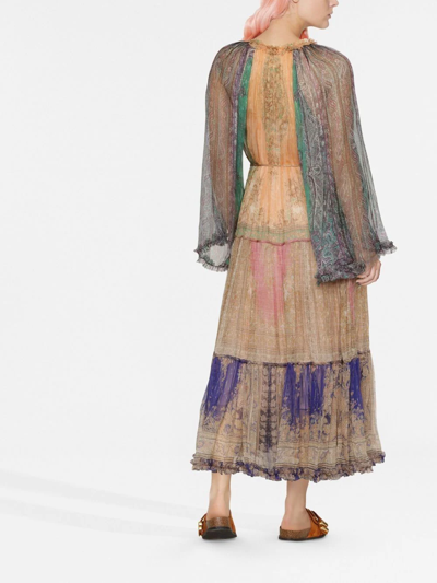 Shop Zimmermann Anneke Abstract-print Dress In Neutrals
