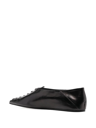 Shop Jil Sander Knot-detailing Leather Ballerina Shoes In Black