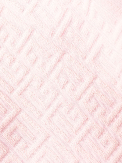 Shop Balmain Monogram Knitted Mini Dress In Pink