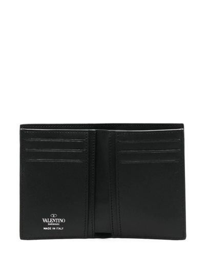 Shop Valentino Logo-print Bi-fold Wallet In Black