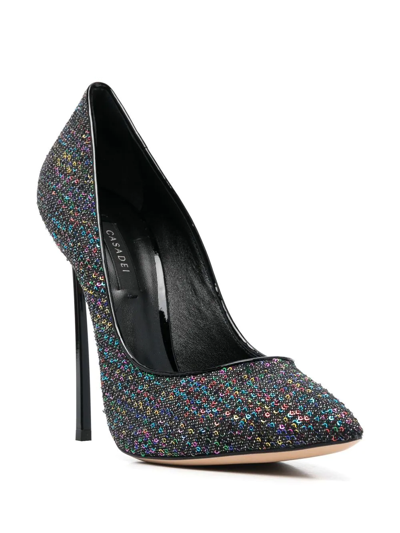 Shop Casadei Blade Arcobaleno 115mm Heel Pumps In Black