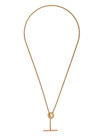 Rosie Kent Weol T-bar Curb-chain Necklace In Gold