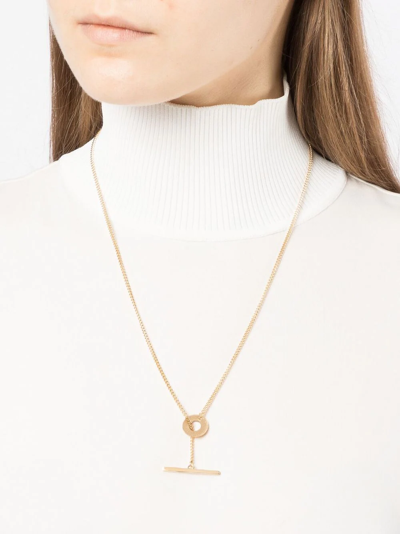 Rosie Kent Weol T-bar Curb-chain Necklace In Gold