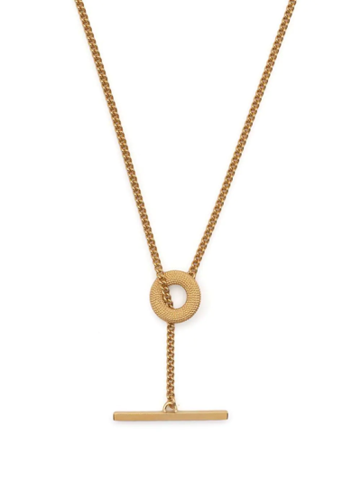 Rosie Kent Weol T-bar Curb-chain Necklace In Gold