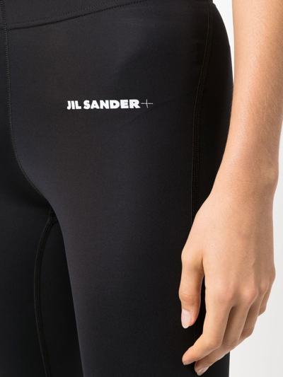 Shop Jil Sander Logo Print Leggings In Black