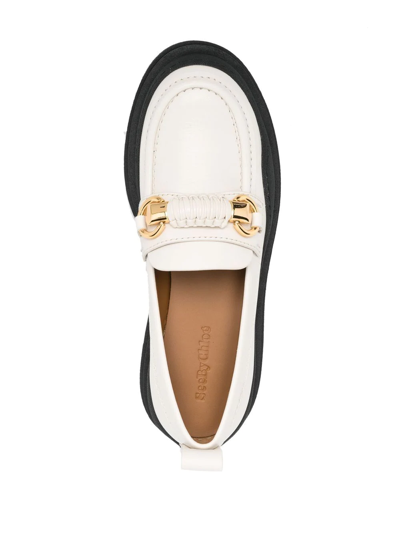 Shop See By Chloé Lylia Contrast-sole Loafers In White
