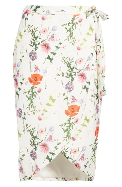 Shop Ted Baker Camila Hedgerow Wrap Skirt In White