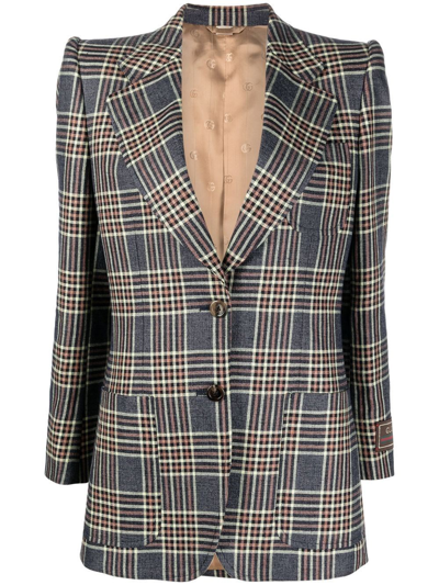Shop Gucci Checked Jacket In Multi