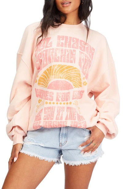 Shop Billabong Ride In Cotton Blend Graphic Sweatshirt In Lifes A Peach