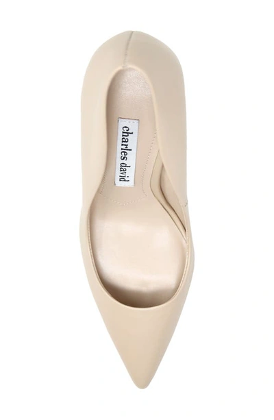 Shop Charles David Rivals Pointed Toe Pump In Nude/ Leather