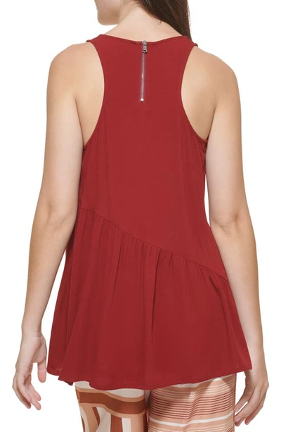 Shop Dkny Drape Front Sleeveless Top In Plum