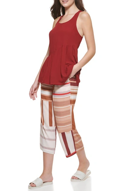 Dkny Drape Front Sleeveless Top In Plum