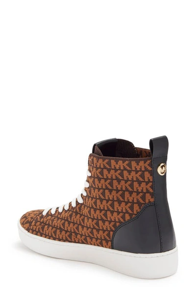 Shop Michael Michael Kors Edie Knit High-top Sneaker In Brown Multi