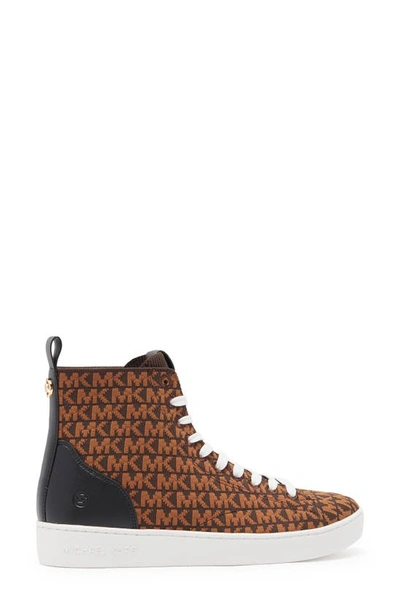 Shop Michael Michael Kors Edie Knit High-top Sneaker In Brown Multi
