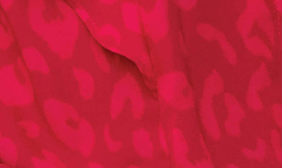 Gibsonlook Animal Spot Ruffled Blouse In Berry Cheetah