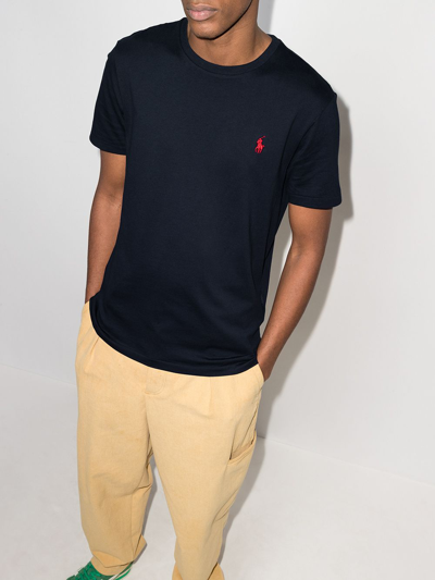 Shop Polo Ralph Lauren T-shirt Custom Slim-fit In Blue