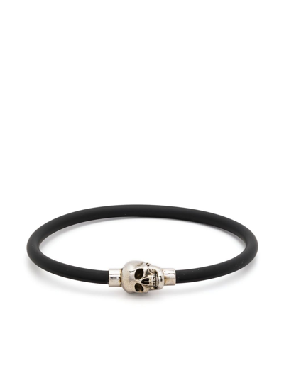 Shop Alexander Mcqueen Bracciale Skull In Black