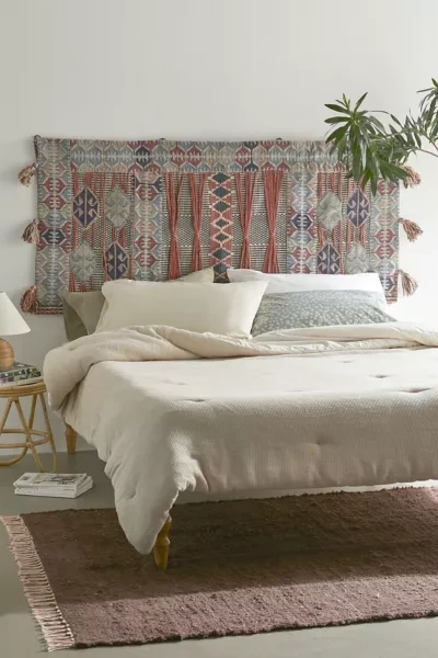 Shop Urban Outfitters Maggie Woven Headboard In Red Multi
