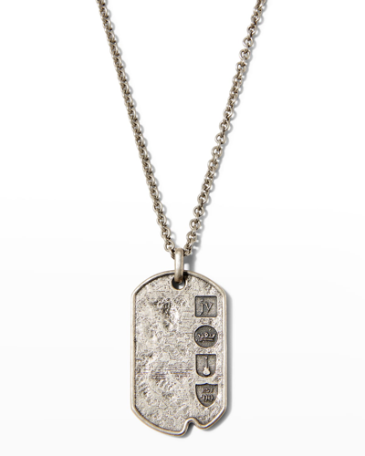 Shop John Varvatos Men's Distressed Dog Tag Pendant Necklace In Silver