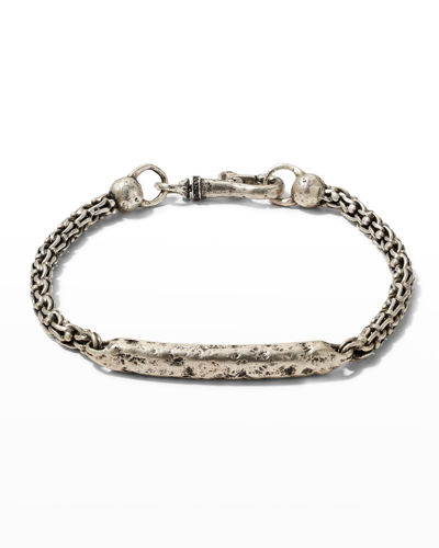Shop John Varvatos Men's Artisan Chain Link Id Bracelet In Silver