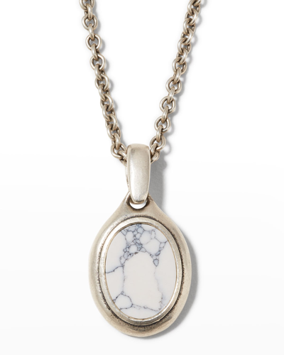 Shop John Varvatos Men's Artisan Howlite Pendant Necklace In Silver