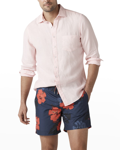Shop Rodd & Gunn Men's Coromandel Long-sleeve Woven Shirt In Shell Pink