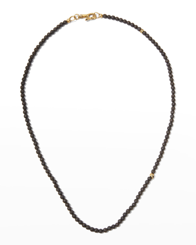 Shop John Varvatos Men's Skull Lava Beaded Necklace, 24"l In Gold