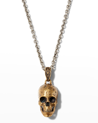 Shop John Varvatos Men's Two-tone Skull Pendant Necklace, 24"l In Silver