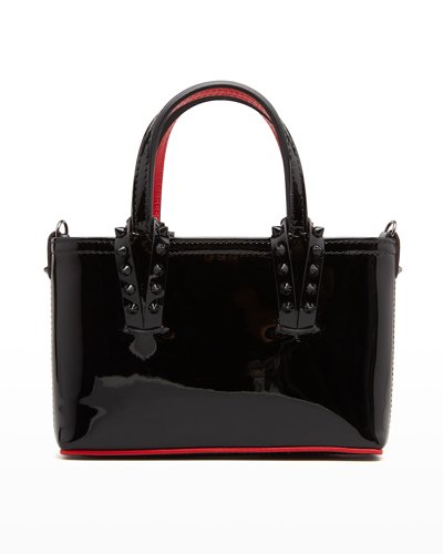 Shop Christian Louboutin Cabata Nano East-west Patent Tote Bag In Polaire