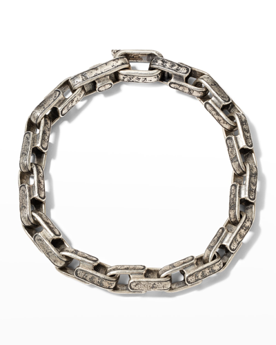 Shop John Varvatos Men's Artisan Distressed Chain Link Bracelet In Silver