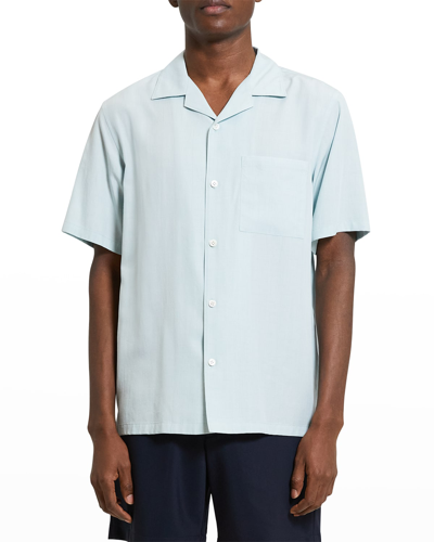 Shop Theory Men's Noll Flow Camp Shirt In Stratus