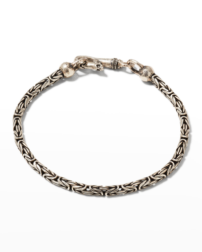 Shop John Varvatos Men's Artisan Woven Chain Id Bracelet In Silver