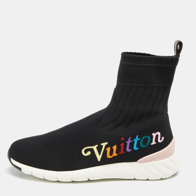 Pre-owned Louis Vuitton Black Knit Fabric Aftergame High-top
