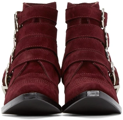 Shop Toga Burgundy Western Buckle Boots